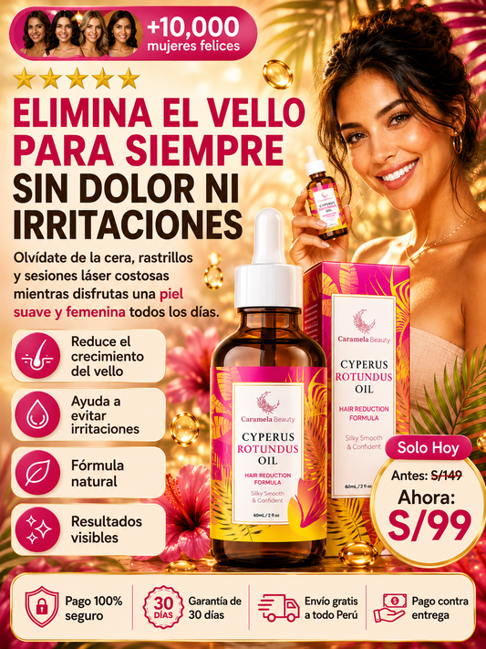 Aceite Natural Cyperus Rotundus Eliminador de Vellos